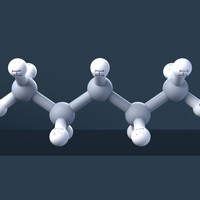 Pentane Molecule 3D Model with Engraved Atoms (CAS 109-66-0) - Thumbnail 1