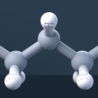 Pentane Molecule 3D Model with Engraved Atoms (CAS 109-66-0) - Thumbnail 2