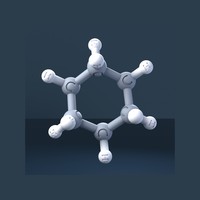 Cyclohexane Molecule 3D Model with Engraved Atoms (CAS 110-82-7) - Thumbnail 1