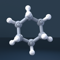 Cyclohexane Molecule 3D Model with Engraved Atoms (CAS 110-82-7) - Thumbnail 2