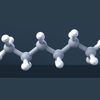 Hexane Molecule 3D Model with Engraved Atoms (CAS 110-54-3) - Thumbnail 1