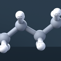 Hexane Molecule 3D Model with Engraved Atoms (CAS 110-54-3) - Thumbnail 2